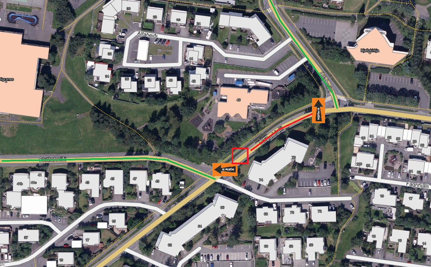 Hlíðarhjalli lokaður Hlíðarhjalli lokaður